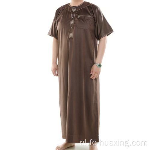 Witte islamitische mannen thobe knop